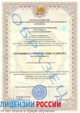 Образец сертификата соответствия аудитора №ST.RU.EXP.00006191-3 Абинск Сертификат ISO 50001