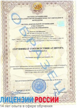 Образец сертификата соответствия аудитора №ST.RU.EXP.00006191-2 Абинск Сертификат ISO 50001