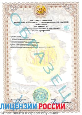 Образец сертификата соответствия (приложение) Абинск Сертификат ISO 14001